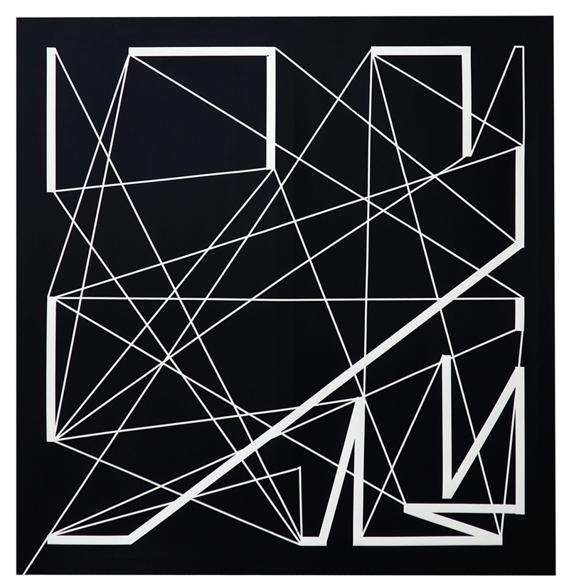 černobílé geometrické akbstraktní obrazy